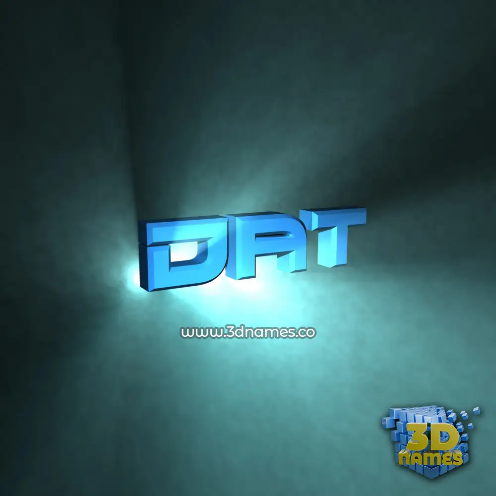 dat in Light Shine style - 3D name wallpaper