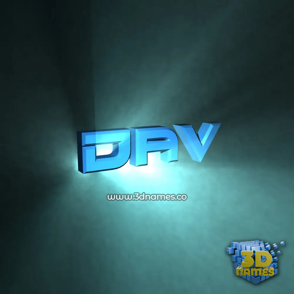 dav in Light Shine style - 3D name wallpaper