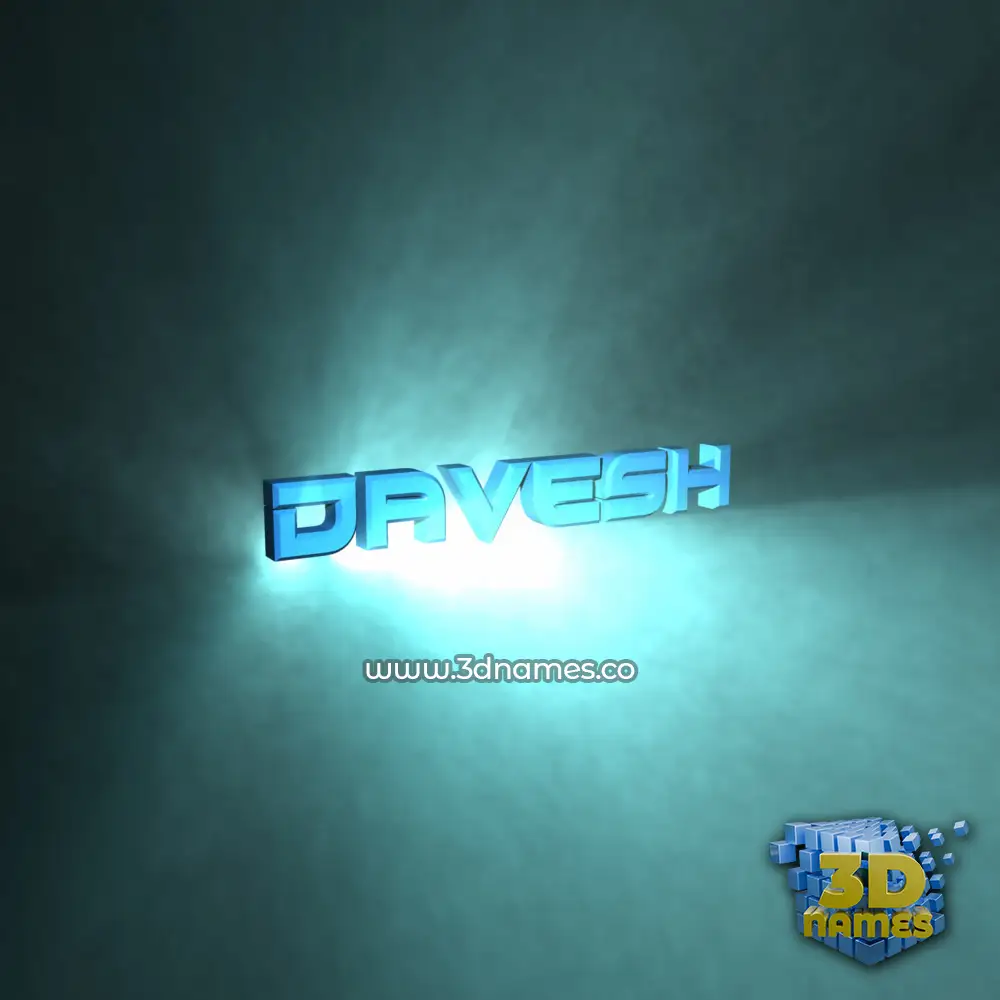 davesh in Light Shine style - 3D name wallpaper