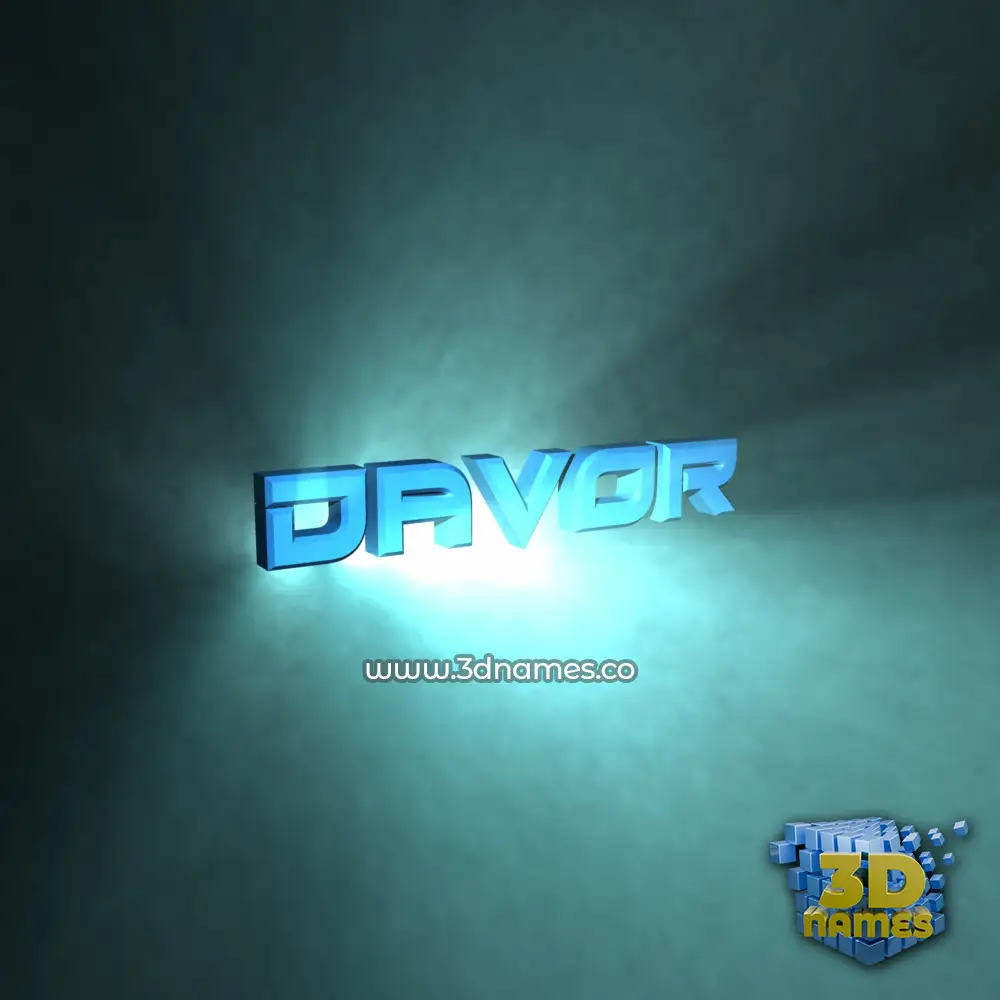 davor in Light Shine style - 3D name wallpaper