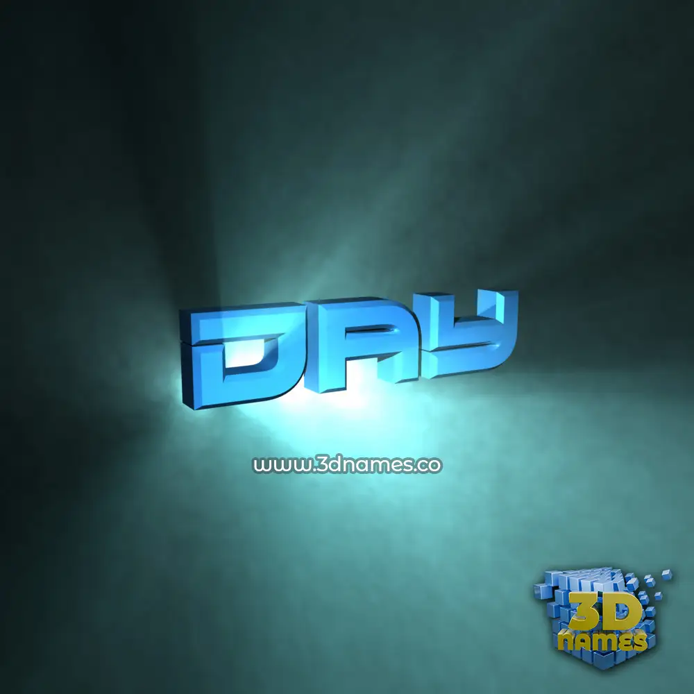 day in Light Shine style - 3D name wallpaper