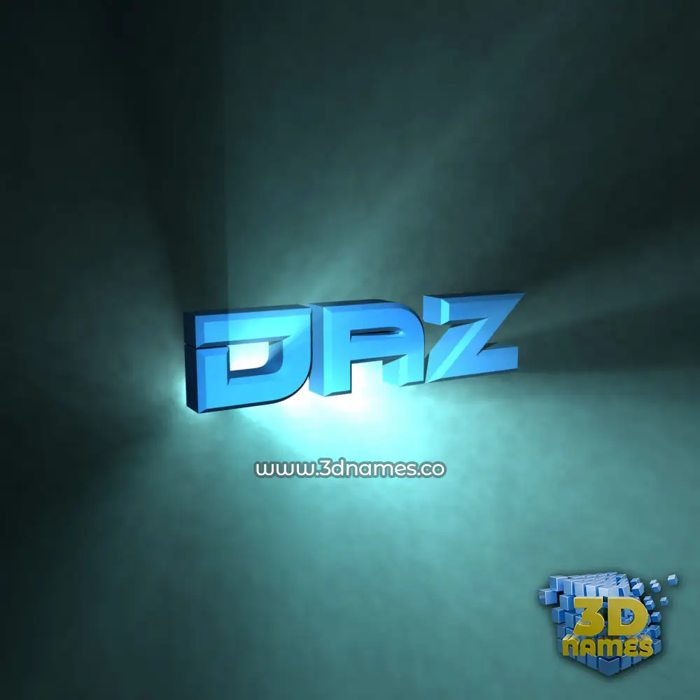 daz in Light Shine style - 3D name wallpaper