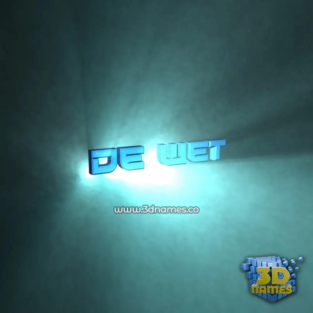 de wet in Light Shine style - 3D name wallpaper