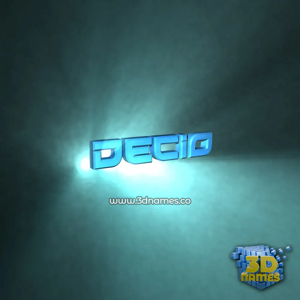 decio in Light Shine style - 3D name wallpaper