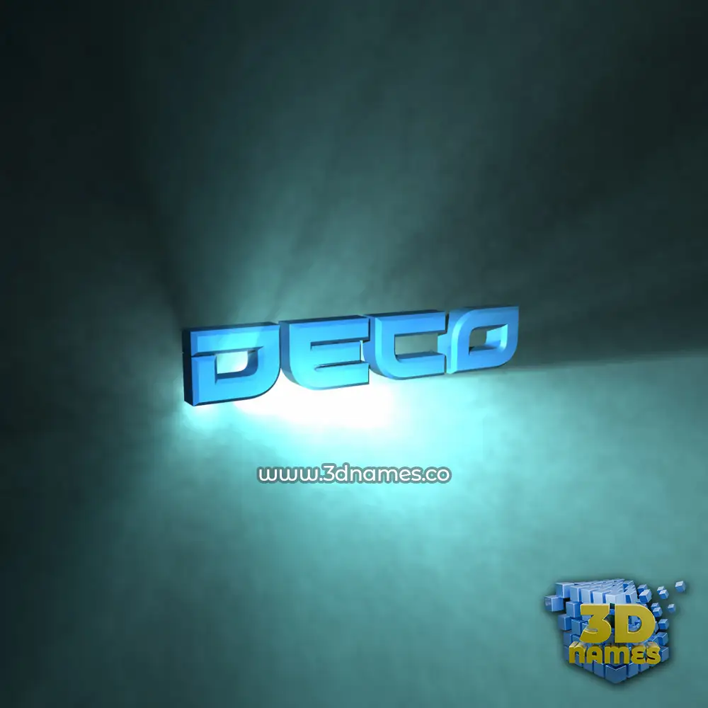 deco in Light Shine style - 3D name wallpaper