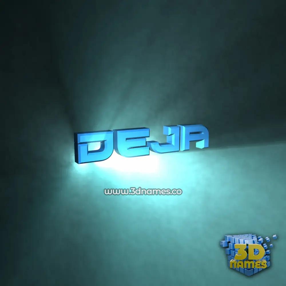 deja in Light Shine style - 3D name wallpaper