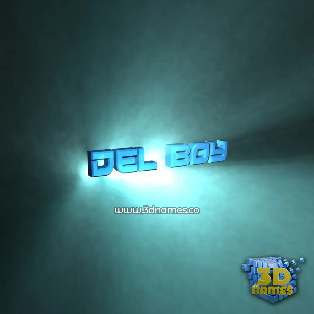 del boy in Light Shine style - 3D name wallpaper