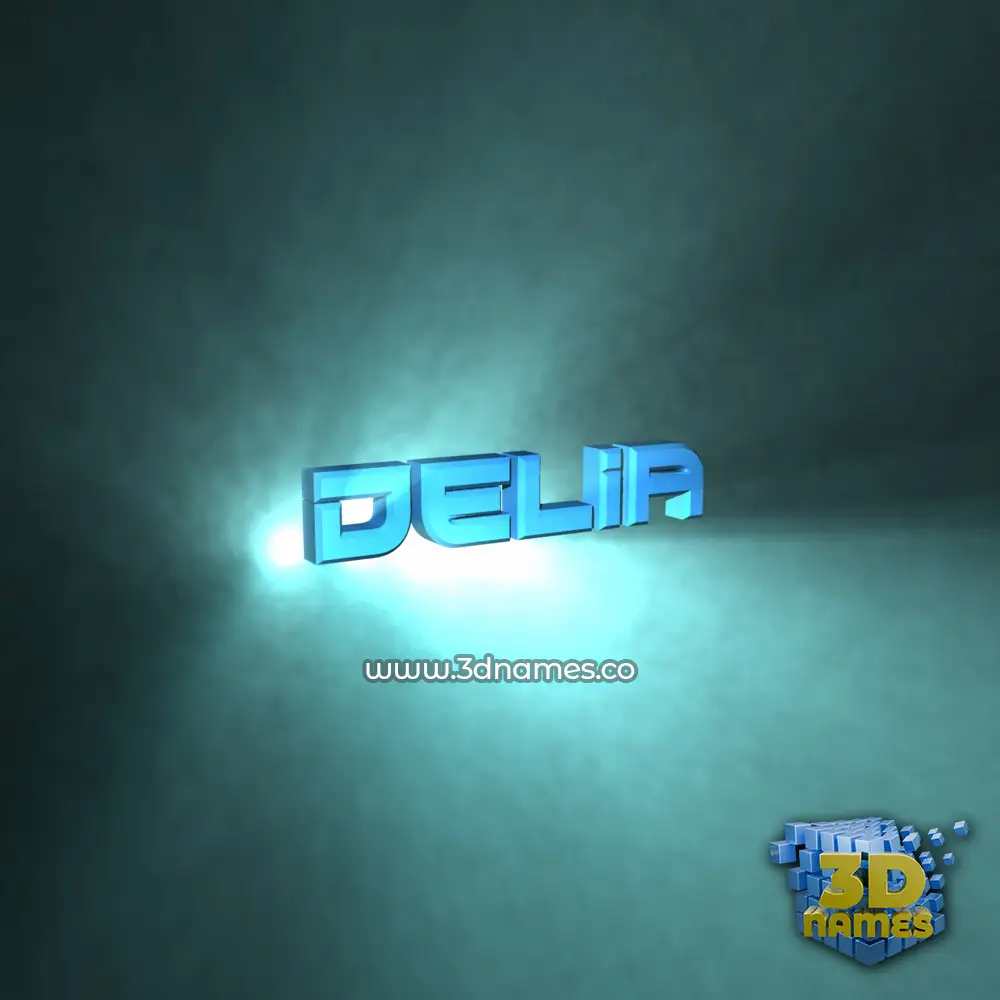 delia in Light Shine style - 3D name wallpaper