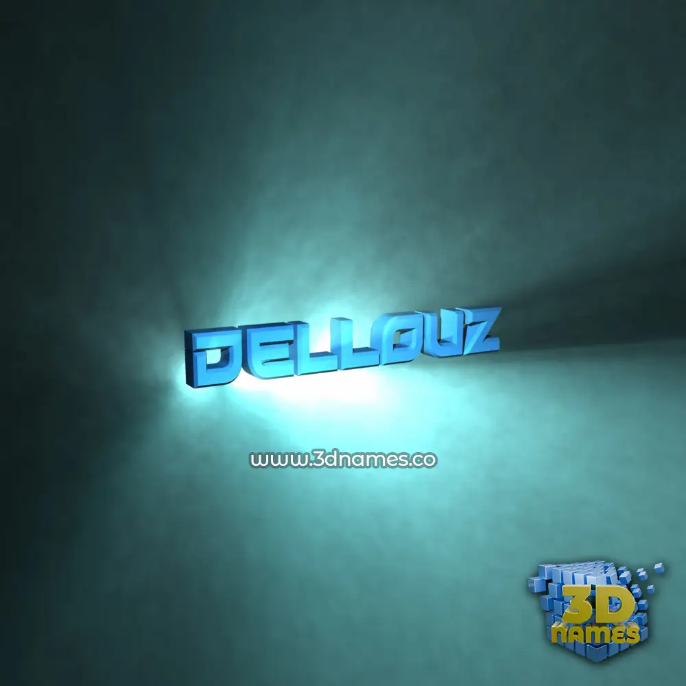 dellouz in Light Shine style - 3D name wallpaper