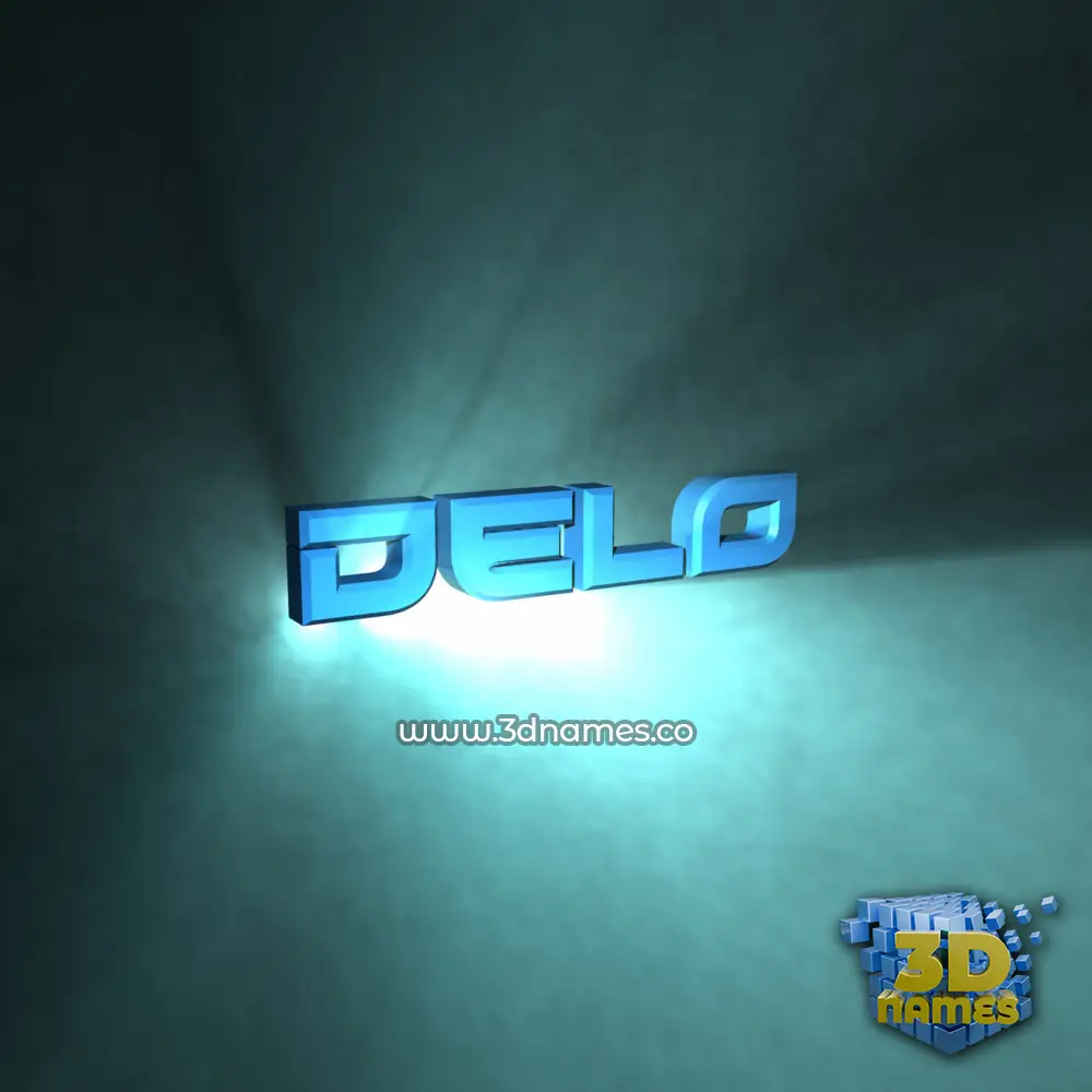 delo in Light Shine style - 3D name wallpaper