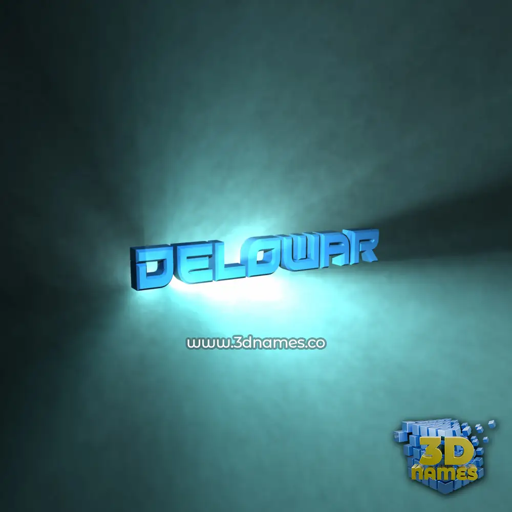 delowar in Light Shine style - 3D name wallpaper