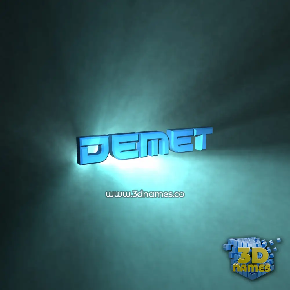 demet in Light Shine style - 3D name wallpaper