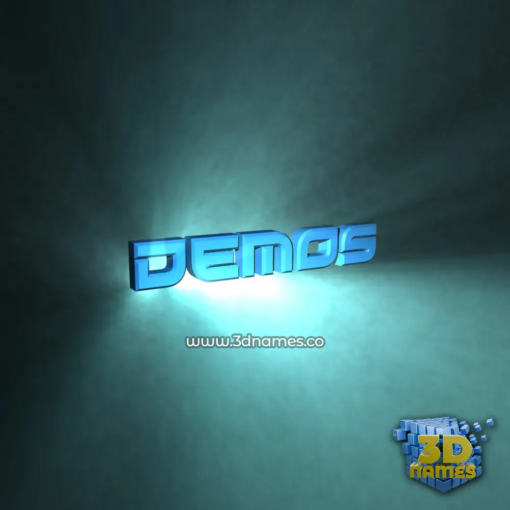 demos in Light Shine style - 3D name wallpaper