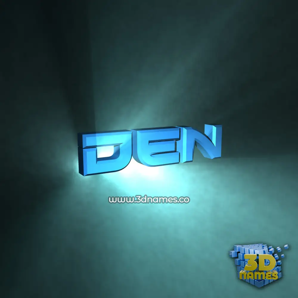 den in Light Shine style - 3D name wallpaper