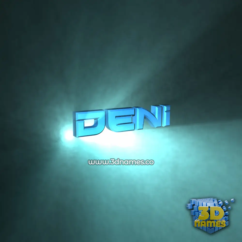 deni in Light Shine style - 3D name wallpaper