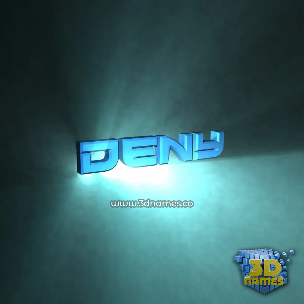 deny in Light Shine style - 3D name wallpaper