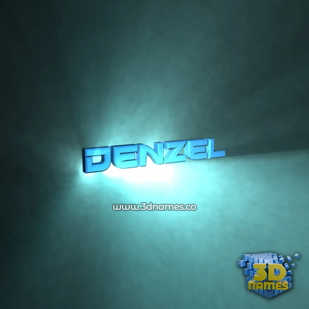 denzel in Light Shine style - 3D name wallpaper