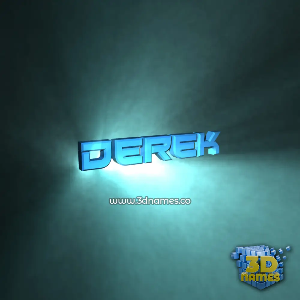 derek in Light Shine style - 3D name wallpaper