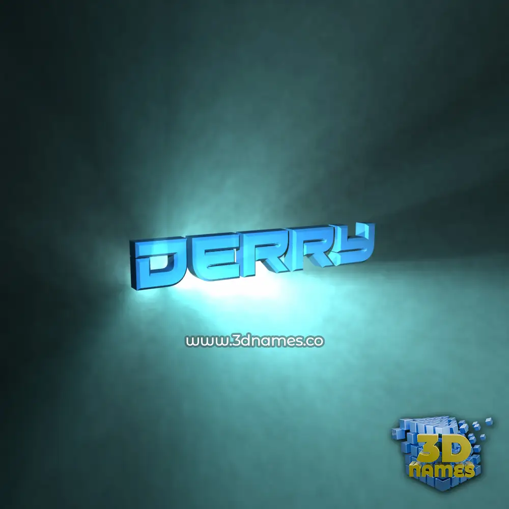 derry in Light Shine style - 3D name wallpaper