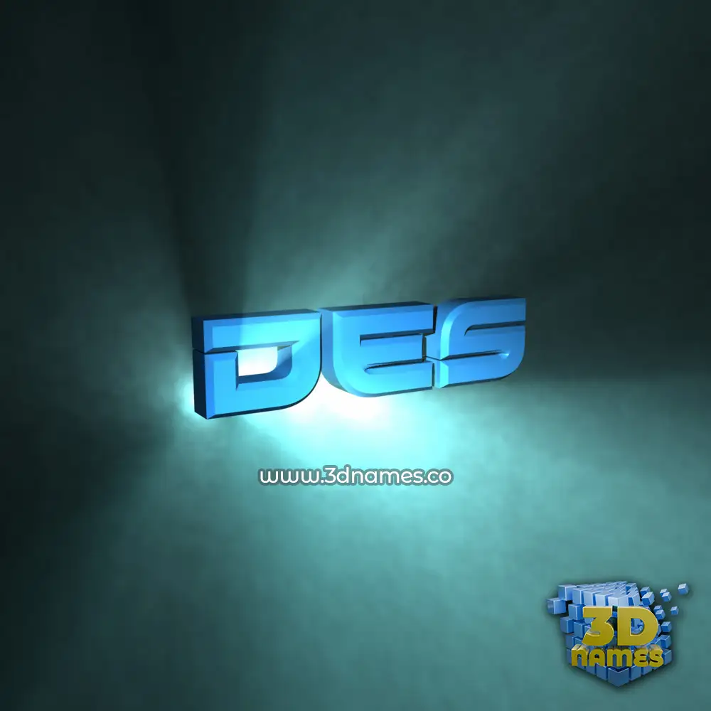 des in Light Shine style - 3D name wallpaper
