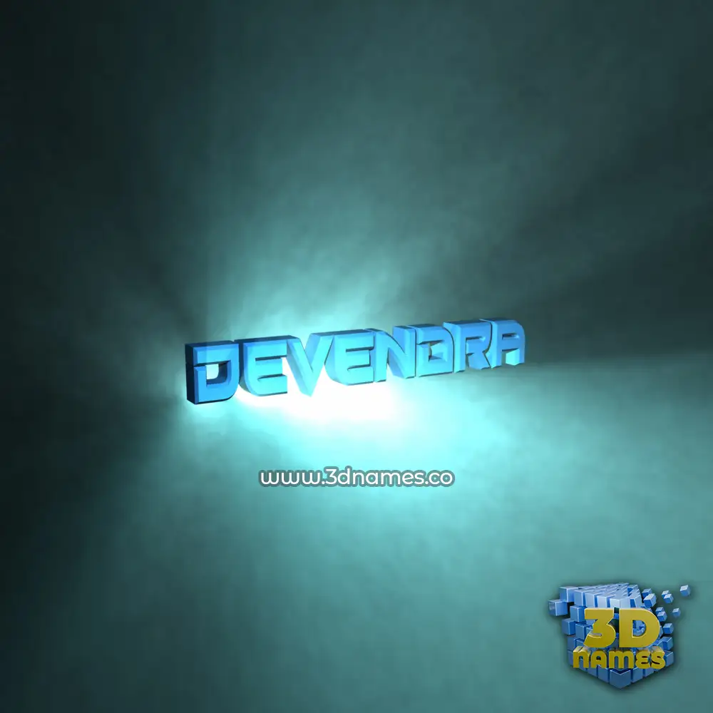 devendra in Light Shine style - 3D name wallpaper