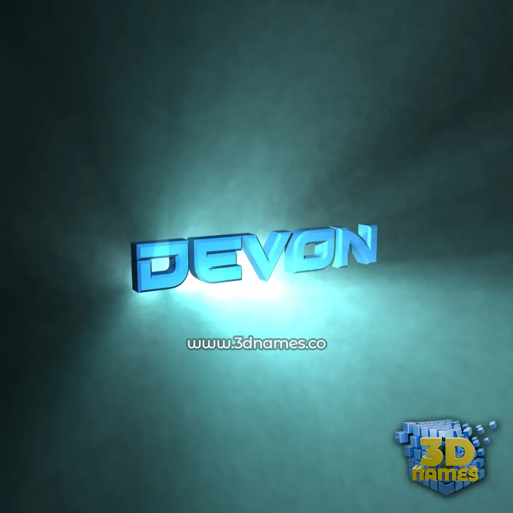 devon in Light Shine style - 3D name wallpaper