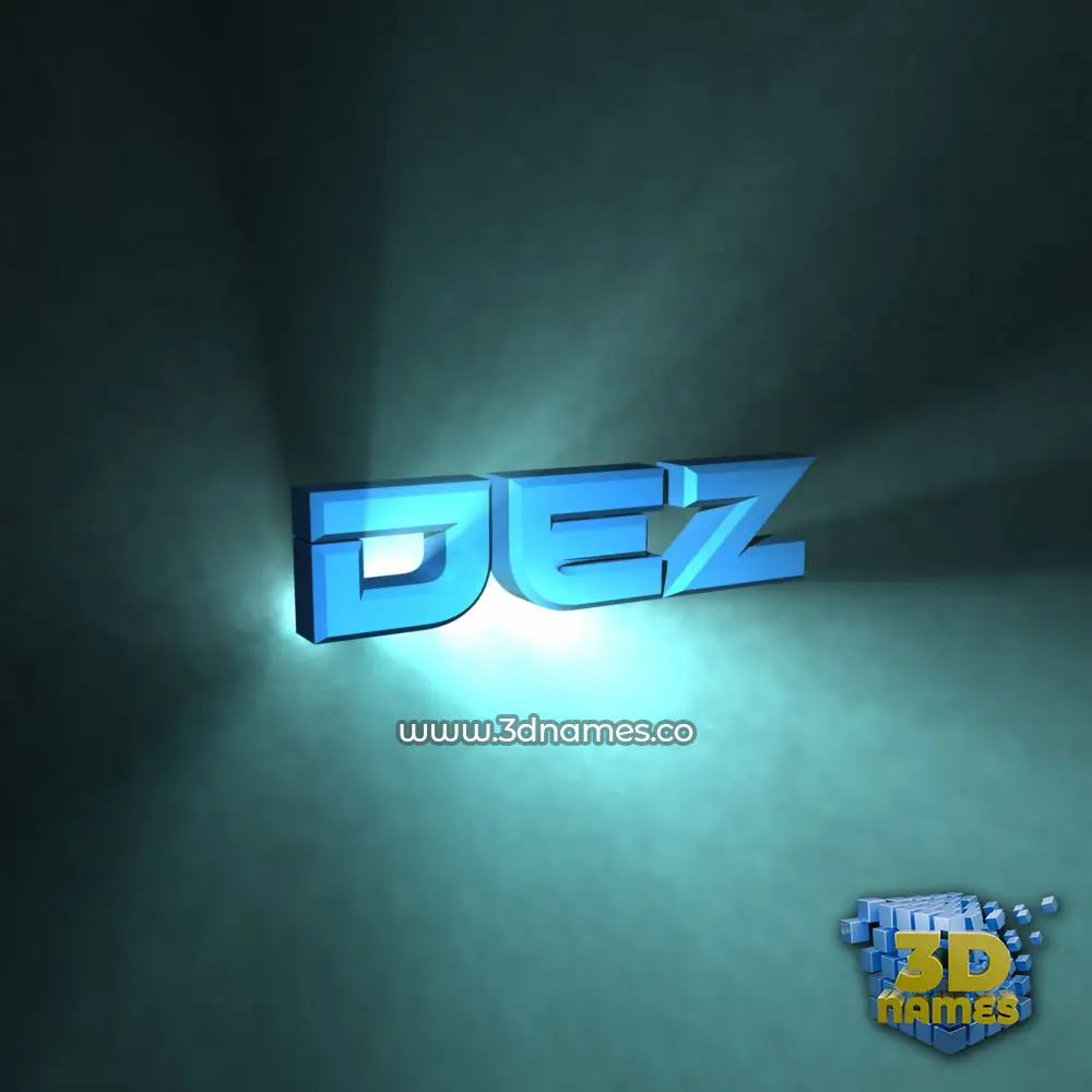 dez in Light Shine style - 3D name wallpaper