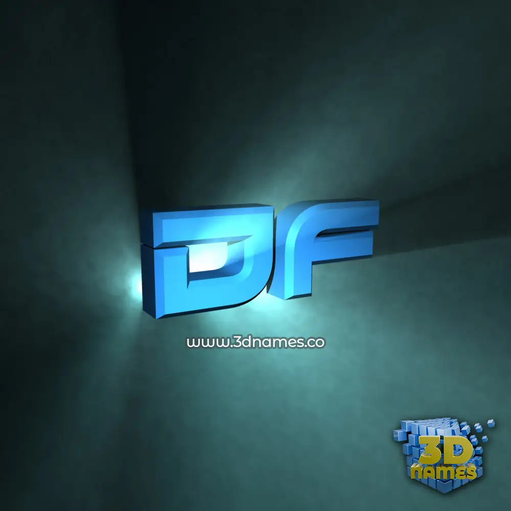 df in Light Shine style - 3D name wallpaper