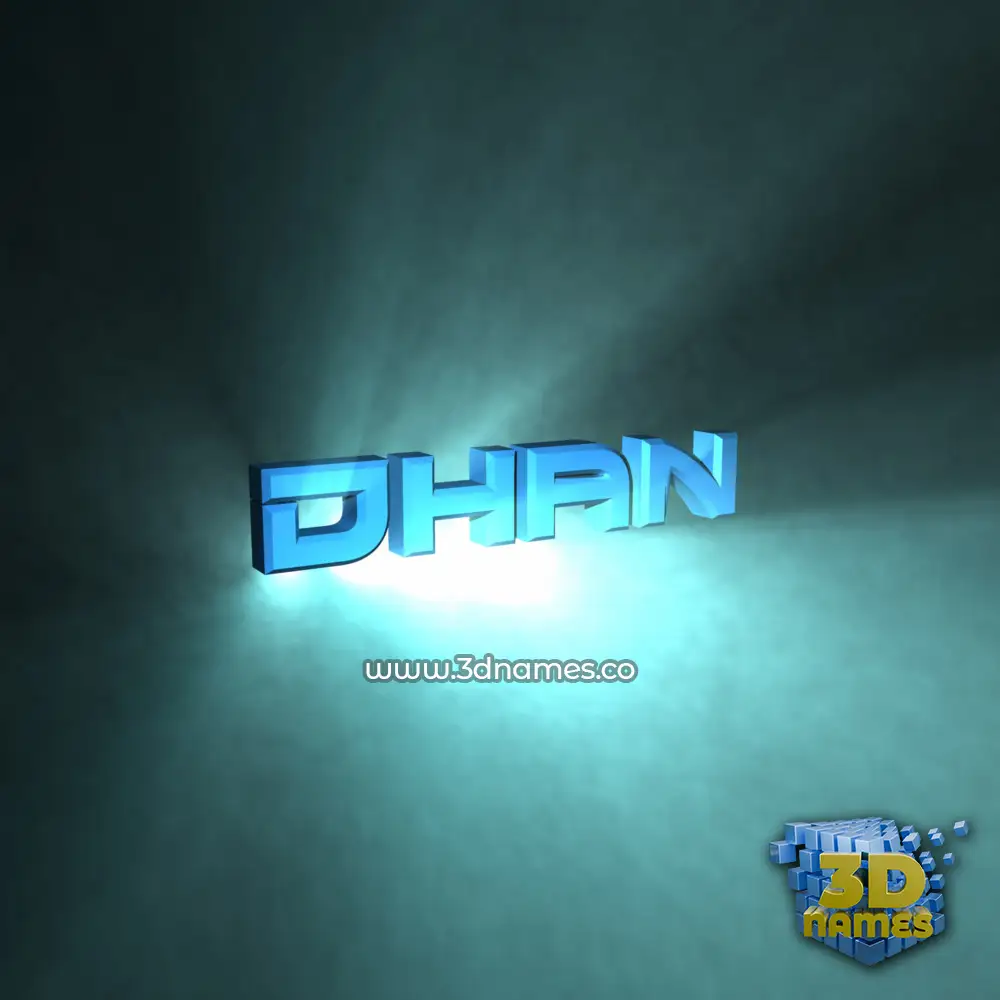 dhan in Light Shine style - 3D name wallpaper