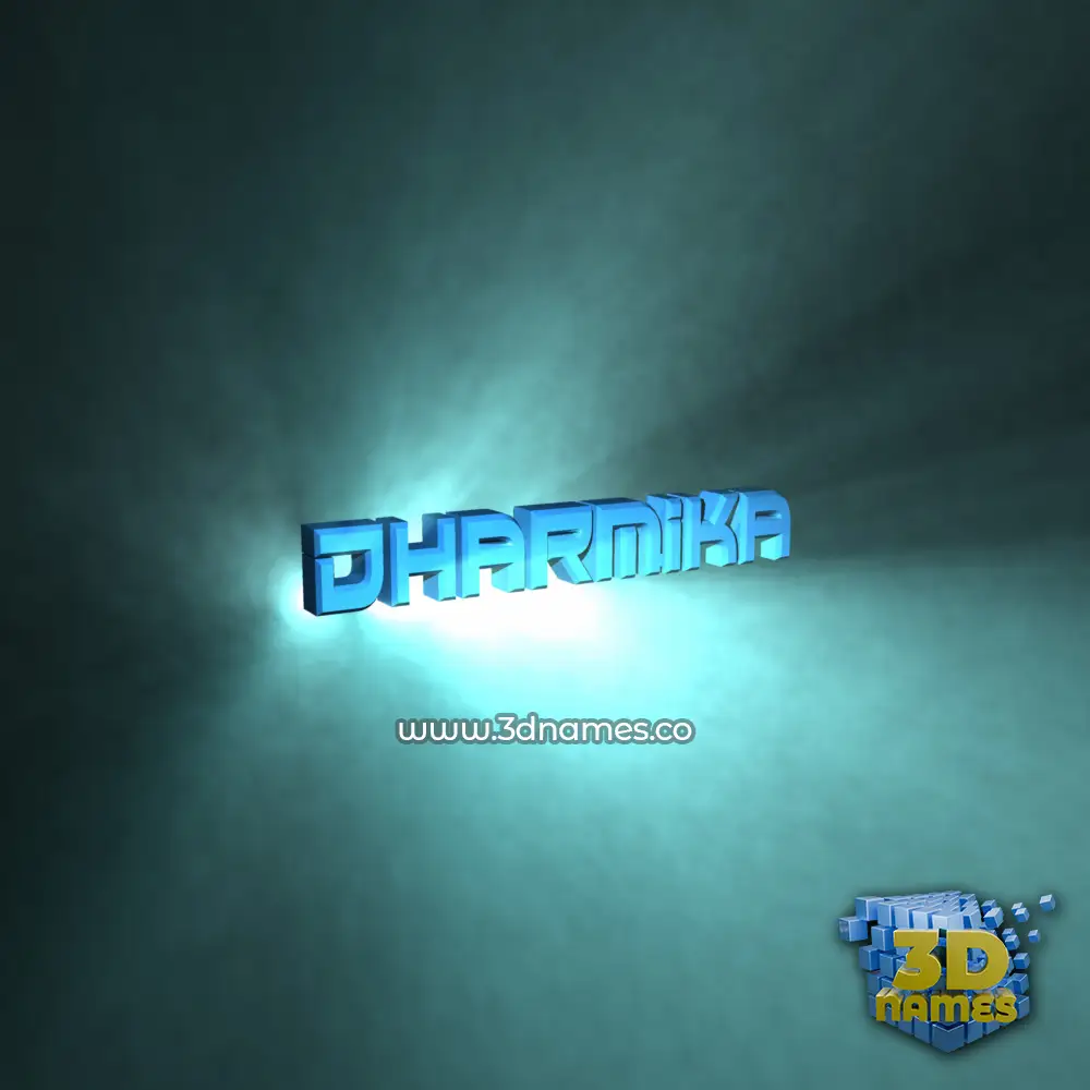 dharmika in Light Shine style - 3D name wallpaper