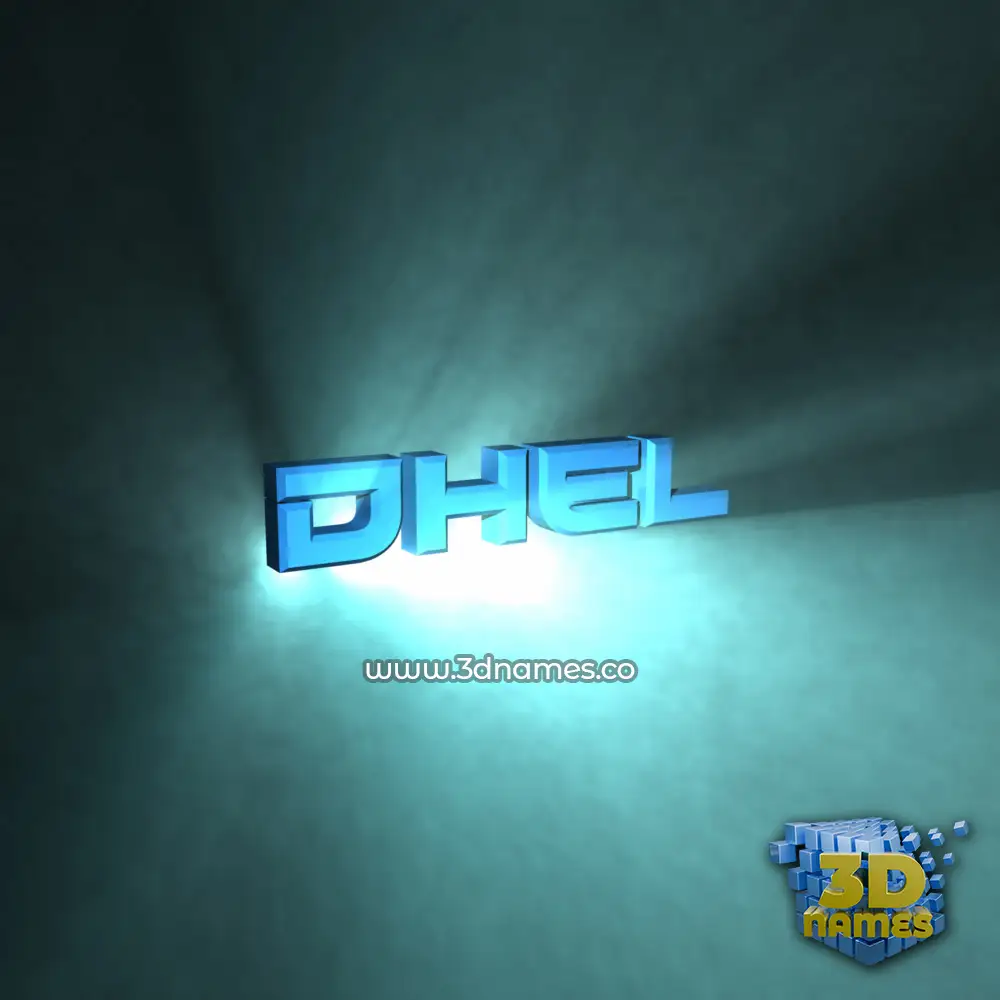 dhel in Light Shine style - 3D name wallpaper