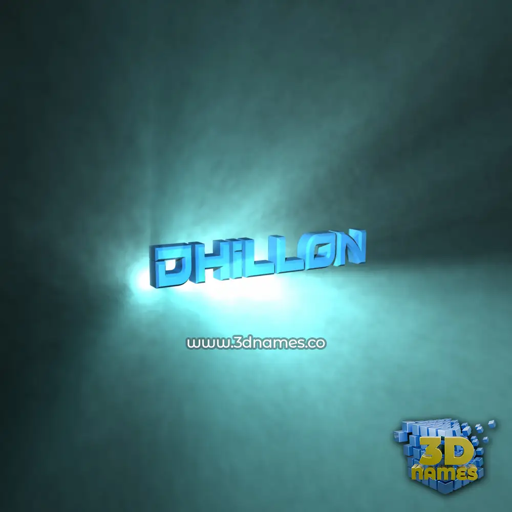 dhillon in Light Shine style - 3D name wallpaper