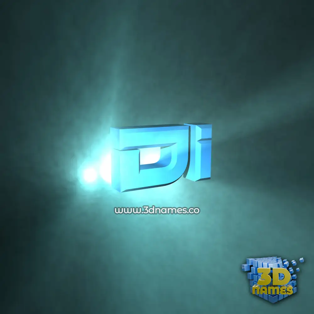 di in Light Shine style - 3D name wallpaper
