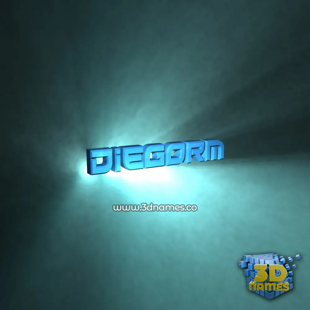 diegorm in Light Shine style - 3D name wallpaper