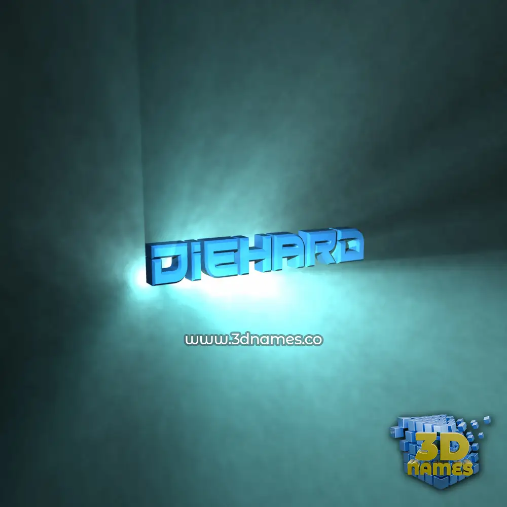 diehard in Light Shine style - 3D name wallpaper