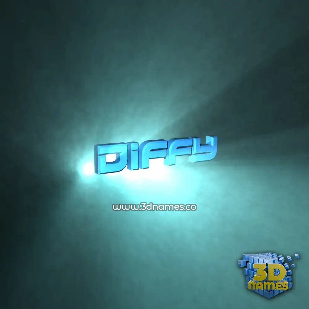 diffy in Light Shine style - 3D name wallpaper