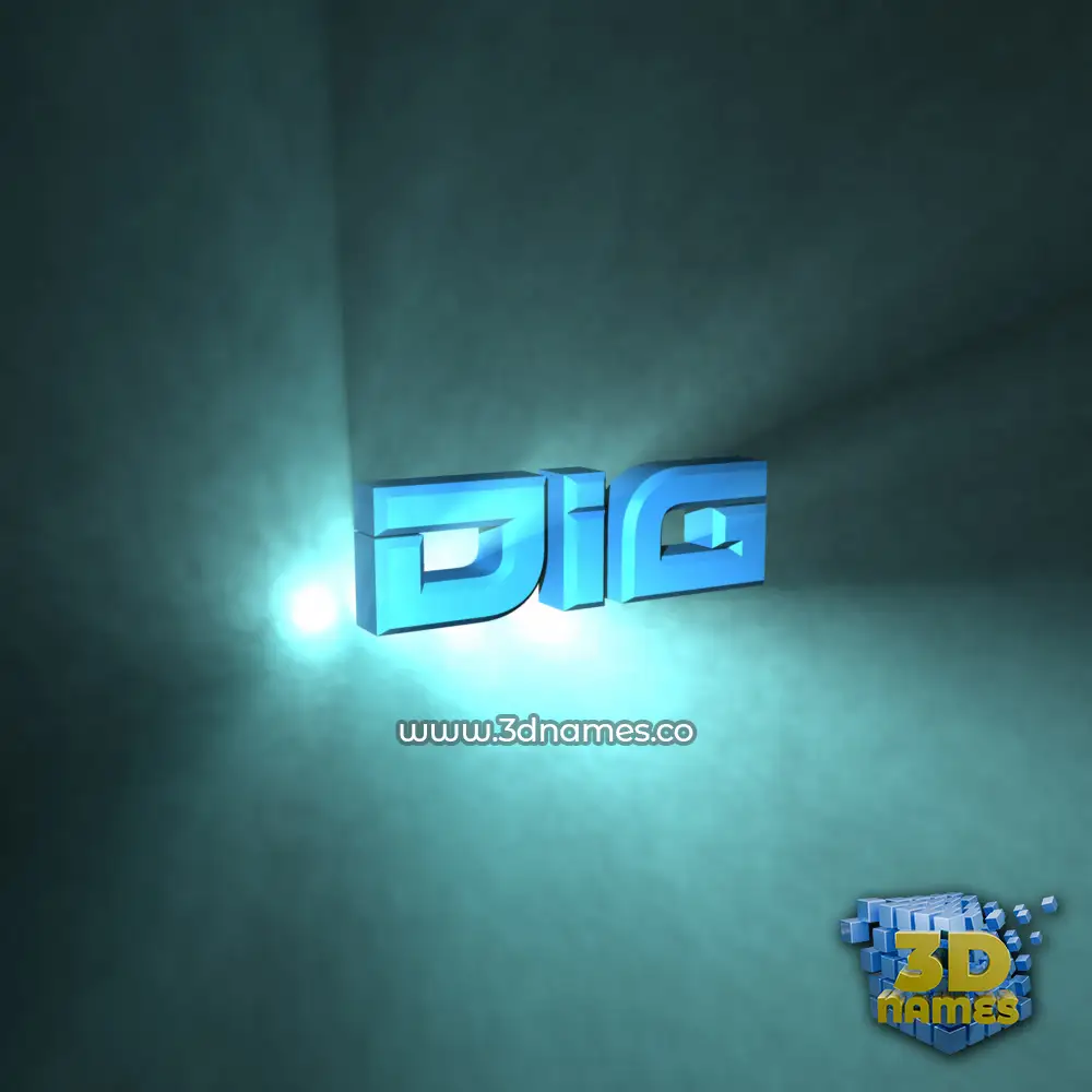 dig in Light Shine style - 3D name wallpaper