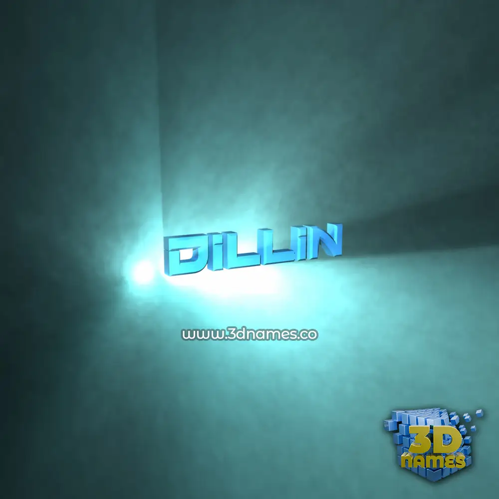 dillin in Light Shine style - 3D name wallpaper