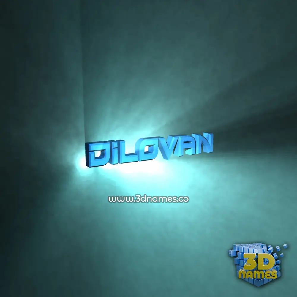 dilovan in Light Shine style - 3D name wallpaper