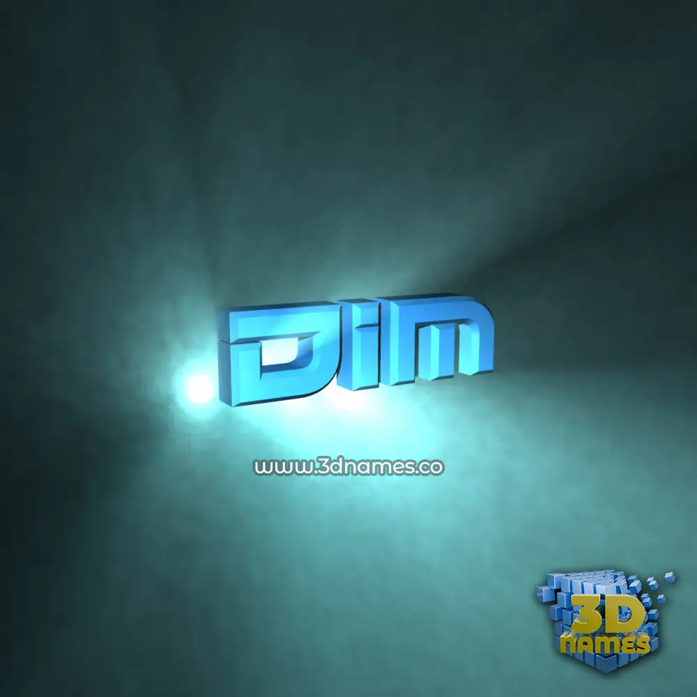 dim in Light Shine style - 3D name wallpaper