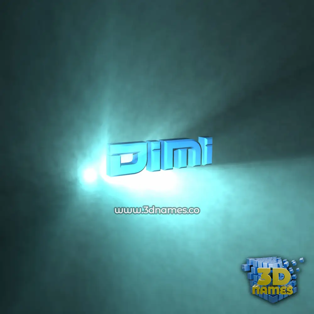 dimi in Light Shine style - 3D name wallpaper