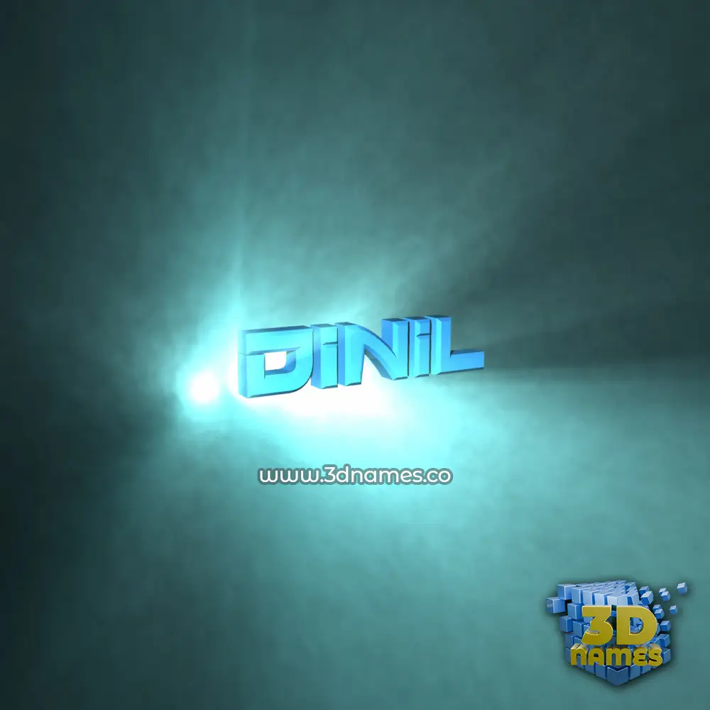 dinil in Light Shine style - 3D name wallpaper