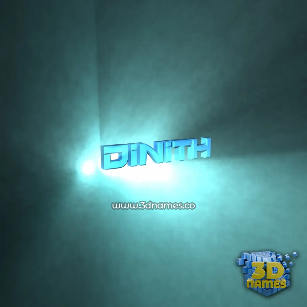 dinith in Light Shine style - 3D name wallpaper