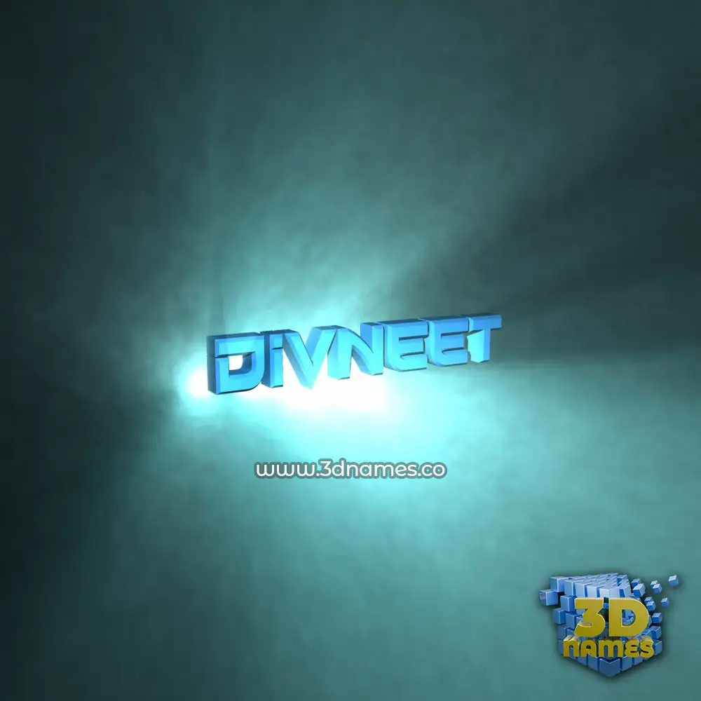 divneet in Light Shine style - 3D name wallpaper