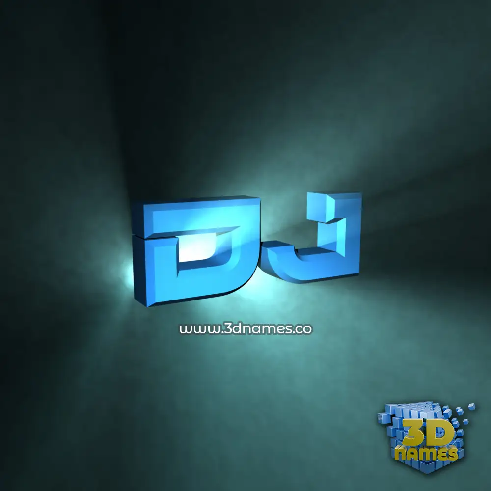 dj in Light Shine style - 3D name wallpaper