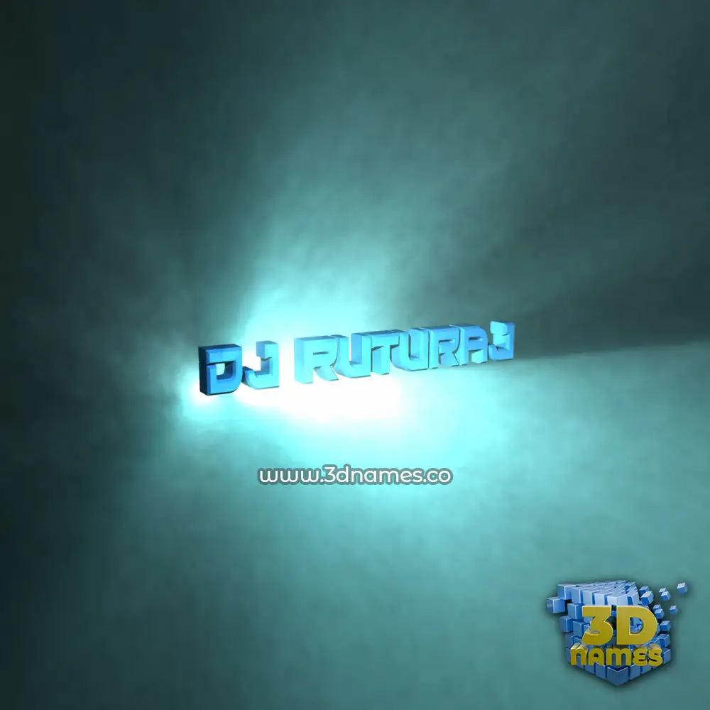 dj ruturaj in Light Shine style - 3D name wallpaper