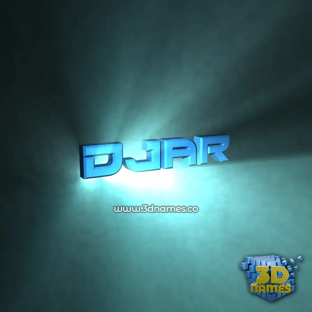 djar in Light Shine style - 3D name wallpaper