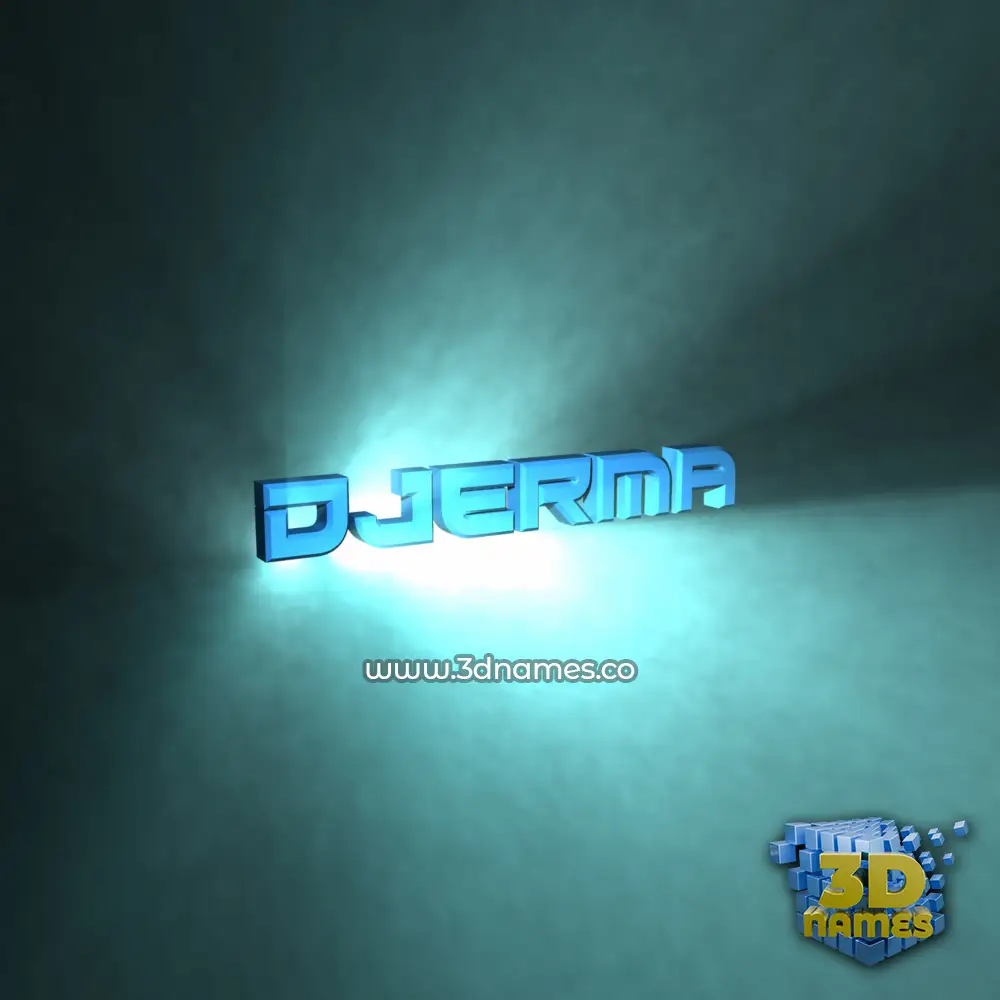 djerma in Light Shine style - 3D name wallpaper
