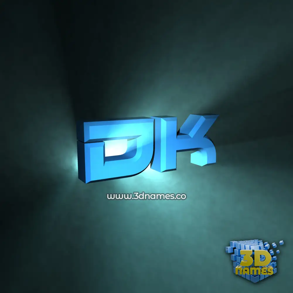 dk in Light Shine style - 3D name wallpaper