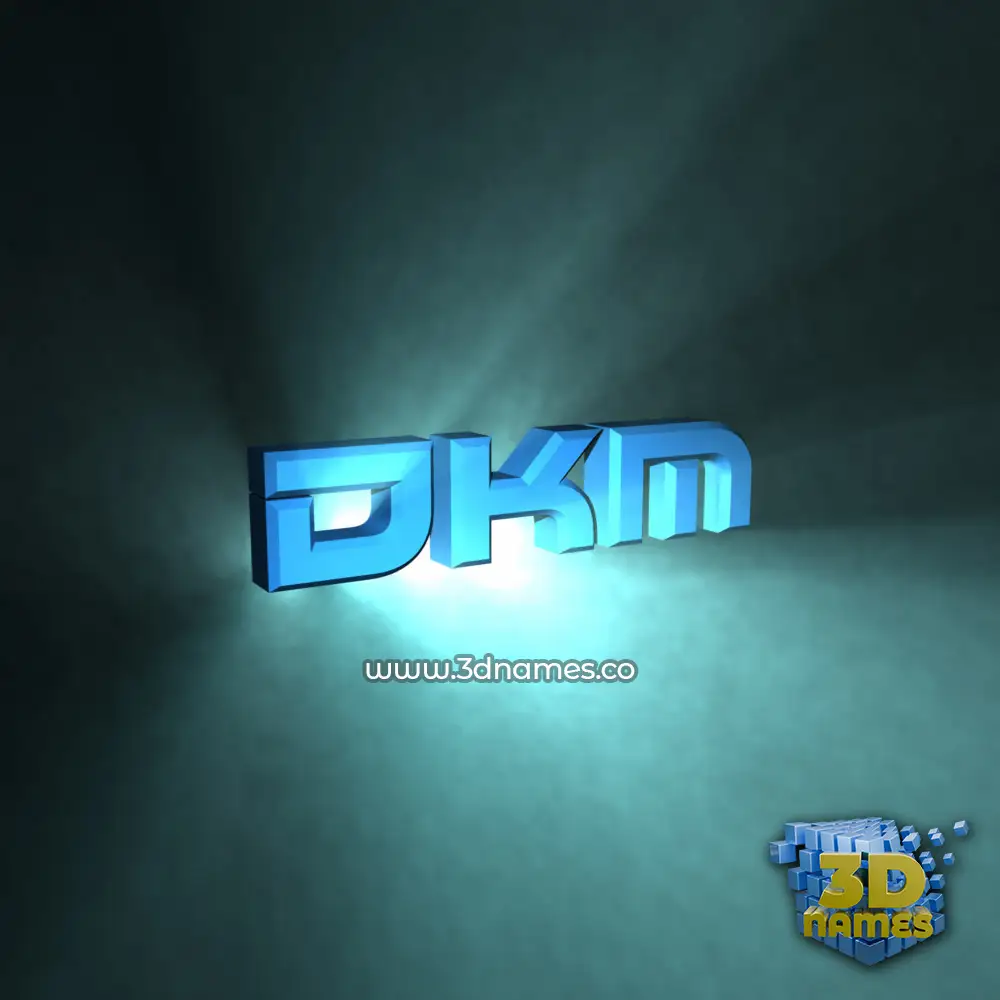 dkm in Light Shine style - 3D name wallpaper